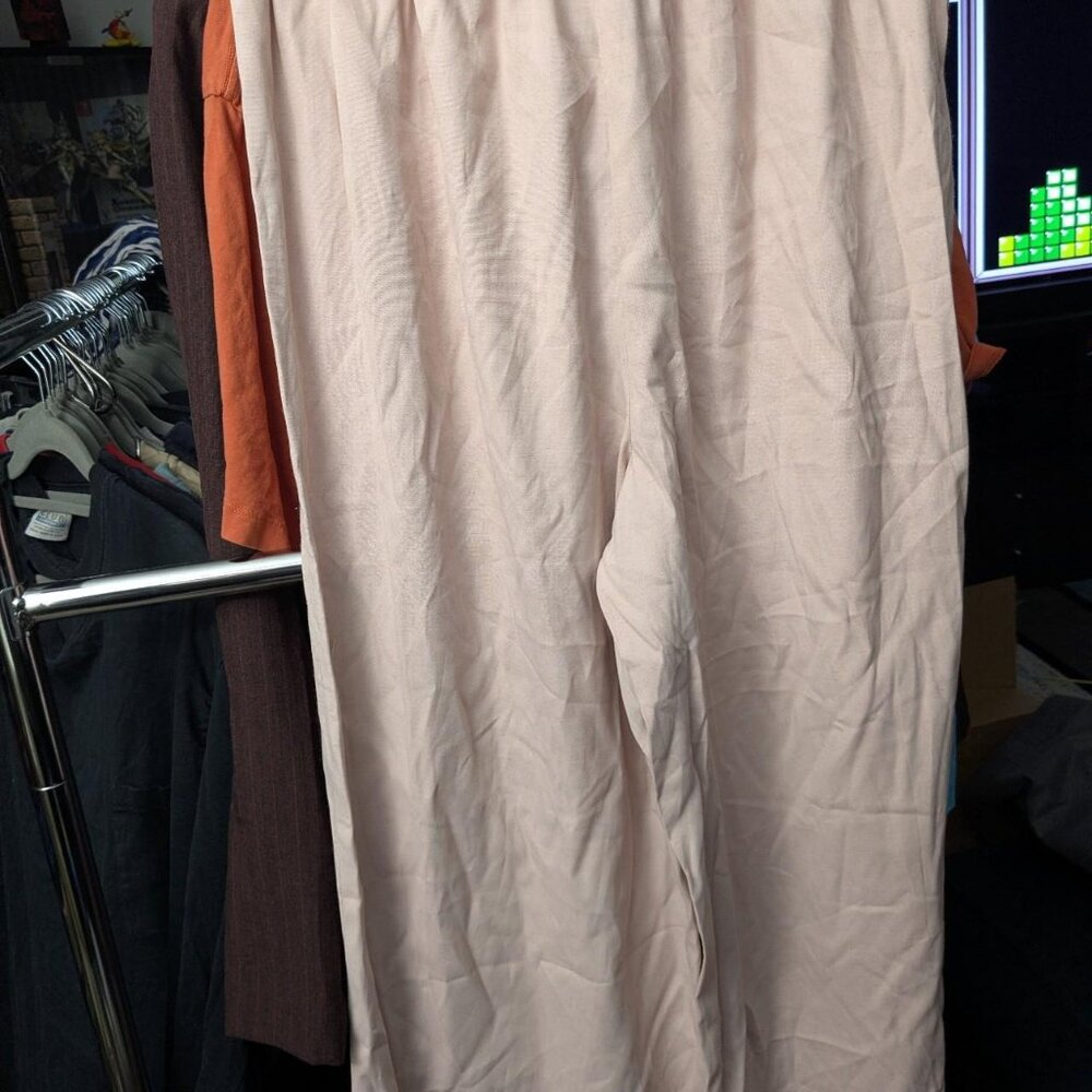 Wrapper Pastel Pink Wide Leg Vintage Pants Size M - Picture 3 of 4
